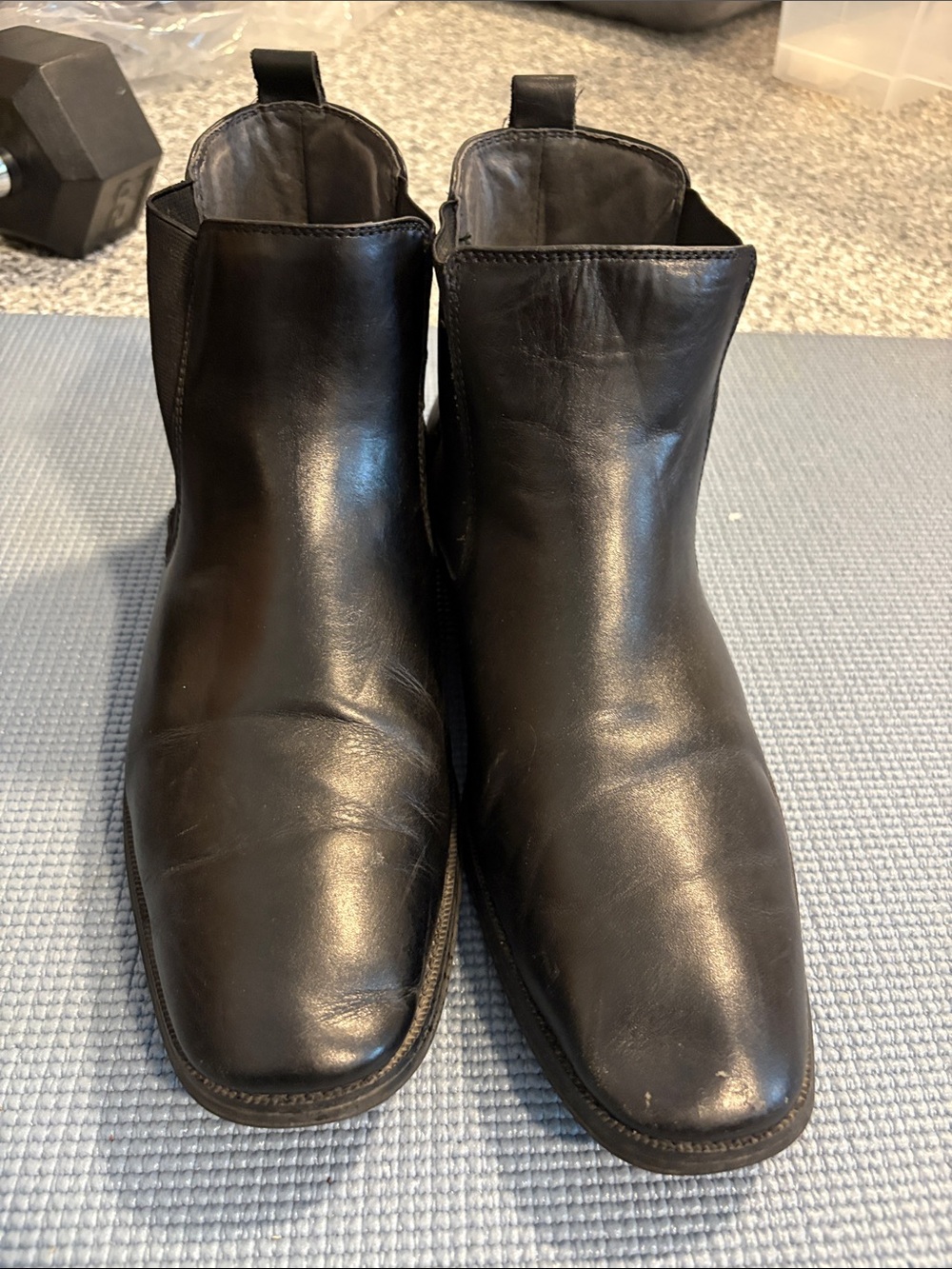 Men's Black Leather Chelsea Boots - Classic Slip-On Style